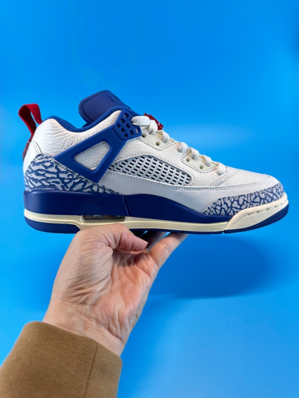 Nike Air Jordan Spizike Low Sail Storm Blue Sz 8 Brand New Box No Lid Fast Ship - Picture 2 of 10